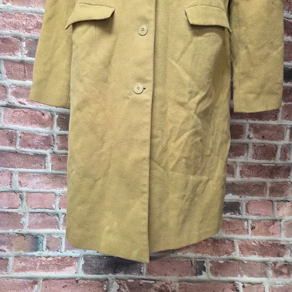 Club A Andrea Overcoat 10 | Vintage 70s Tan Wool Wide Lapel‎ Lined Quiet Luxury